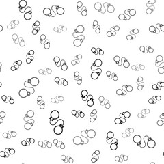 Black Handcuffs icon isolated seamless pattern on white background. Vector.