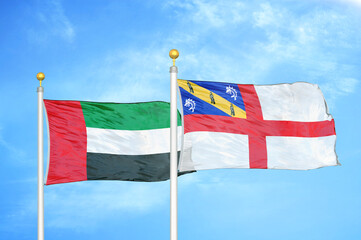 United Arab Emirates and Herm two flags