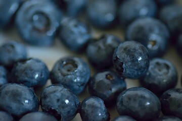 Macro details of Blueberries. The fruit is famous for its taste & health benefit