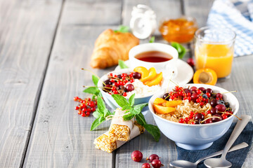 Assortment of breakfast