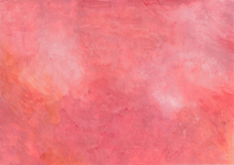 Red Watercolor background, pink painting textured design on white paper background