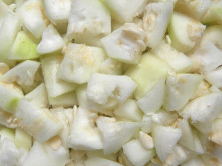 Diced cut white color raw Tinda squash