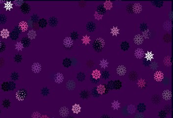 Light Purple, Pink vector cover with beautiful snowflakes.