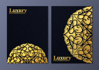 luxury cover background with mandala texture © Zein Republic Studio