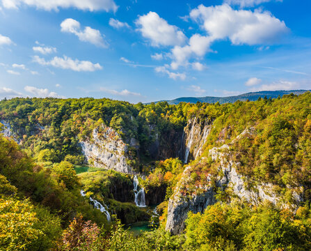 Plitvice lakes and several waterfalls