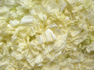 Chopped yellow color raw Napa cabbage
