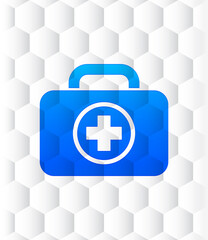 First aid kit icon hexagon seamless pattern abstract white background