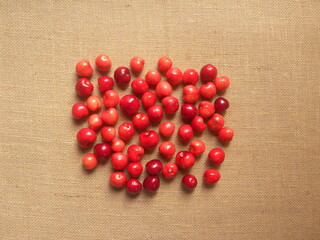 Red color whole ripe fresh Cherries