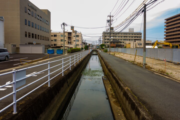 Naklejka premium 岡山の下町