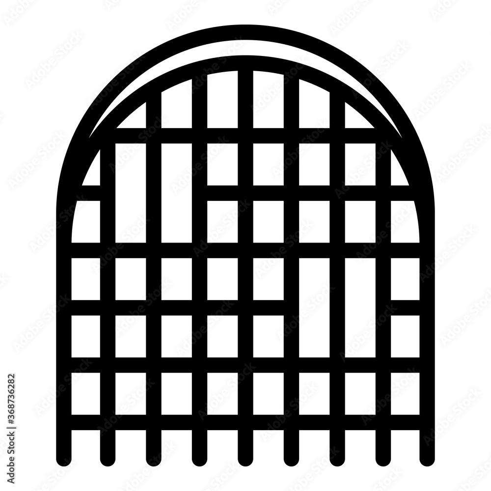Poster blacksmith castle gate icon. outline blacksmith castle gate vector icon for web design isolated on w