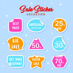 creative various sale sticker vector design collection, can be use to make poster
