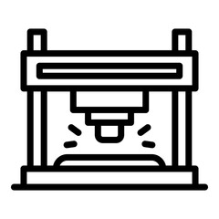 Blacksmith metal press icon. Outline blacksmith metal press vector icon for web design isolated on white background