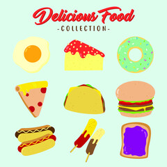 tasty and delicious various food vector design collection, can be use to make poster