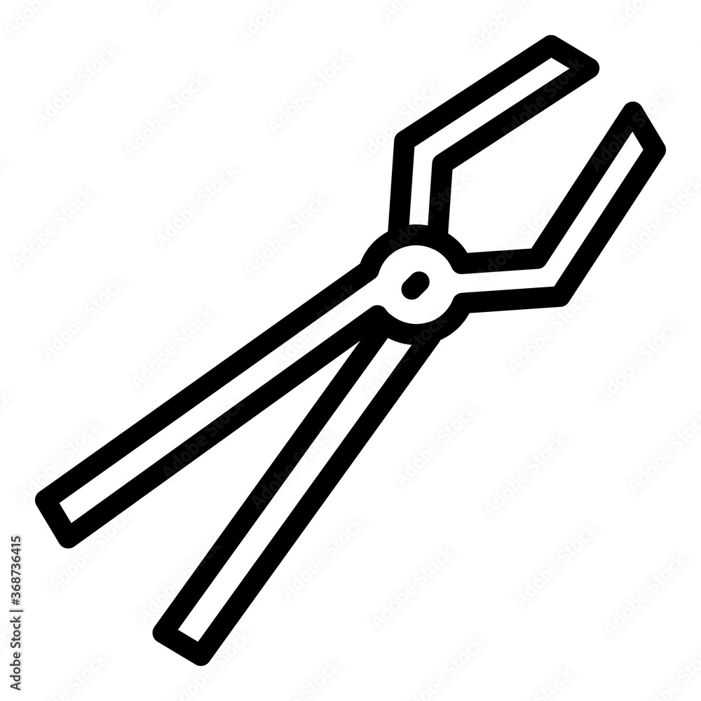 Poster blacksmith pliers tool icon. outline blacksmith pliers tool vector icon for web design isolated on w