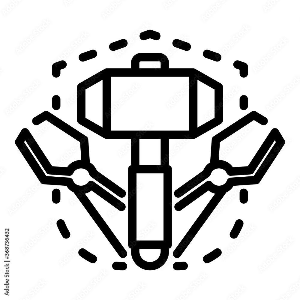 Poster blacksmith tools icon. outline blacksmith tools vector icon for web design isolated on white backgro