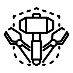 Blacksmith tools icon. Outline blacksmith tools vector icon for web design isolated on white background