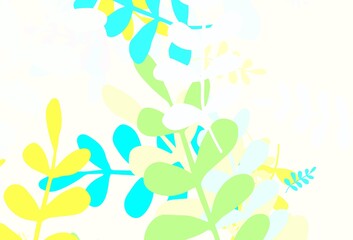 Light Blue, Green vector abstract pattern with leaves.