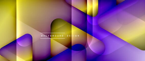 Triangle shapes geometric abstract background. 3D shadow effects and fluid gradients. Modern overlapping forms wallpaper for your text message