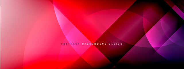 Fototapeta premium Vector abstract background - circle and cross on fluid gradient with shadows and light effects. Techno or business shiny design templates for text