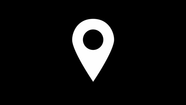 simple white animated GPS location pin