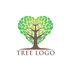 Obraz premium Tree Logo design vector illustration. Abstract Tree Logo vector in creative design concept for nature, agriculture and farm business. Tree Logo, icon, sign and symbol vector design illustration.