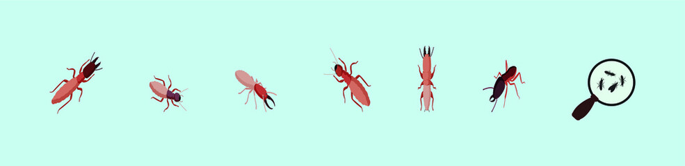 set of termite with various models. vector illustration