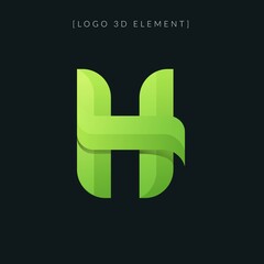 letter H logo design. Nature color concept for personal or company brand. vector illustrations