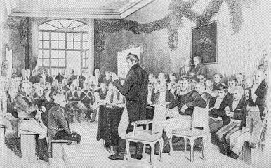Establishment of Constitution in 1814. Portrait from Norway 100 Kroner 1968  Banknotes.