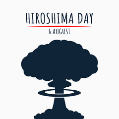 Hiroshima Day, 6 august, nuclear bomb poster, illustration vector