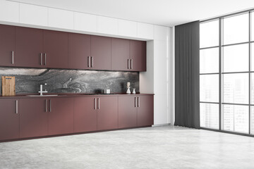 White and brown kitchen corner