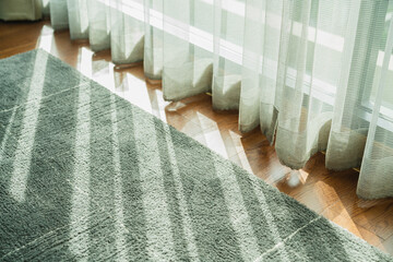 soft brown curtain with morning light from window bedroom interior background home beautiful ideas...