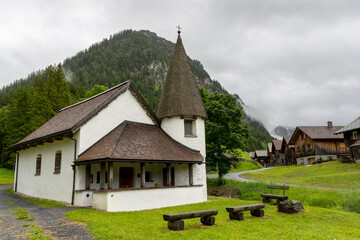 Fototapeta na wymiar Chapel in Steg, Liechtenstein