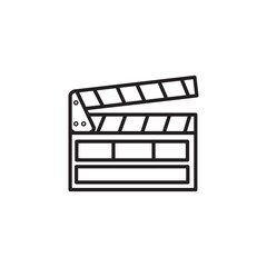 Movie clapper board icon vector