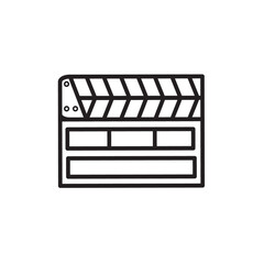 Movie clapper board icon vector