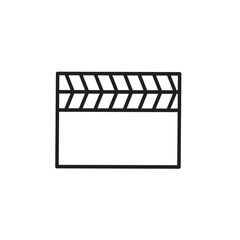 Movie clapper board icon vector