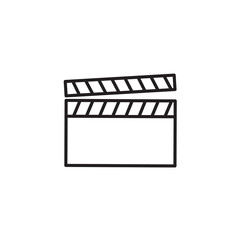 Movie clapper board icon vector