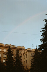 rainbow over the city