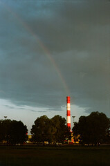 rainbow over the factory