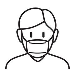 Man Wear face mask icon infographic, illustration vector