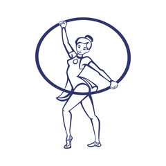 Vector image of a gymnast with a Hoop