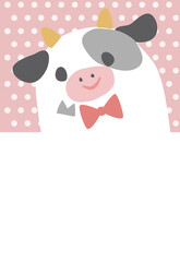 動物のキャラクターイラストのカード　フリーコメント　はがきサイズ縦