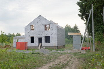 newly builded foam concrete house