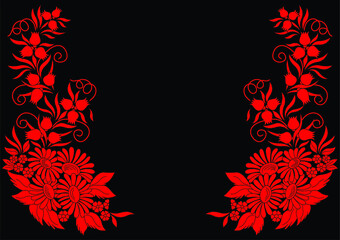 Hungarian beautiful folk art, floral decoration beautiful flower illustration  © Andrea