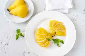 Saffron Poached  Pears