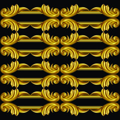 Golden Romansque Ornamental Borders Pattern