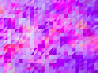 Bright multi-colored background, in the form of pink, purple and gray triangles and squares. 