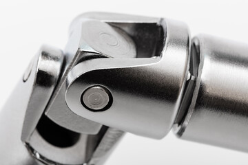 steel hinge on white background