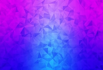 Light Pink, Blue vector abstract polygonal pattern.