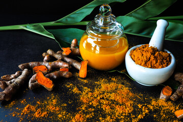 Fresh turmeric used to make turmeric, powder, and shower shampoo. And turmeric is also a medical...