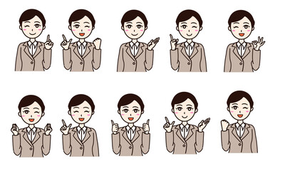 Woman business suit worker half